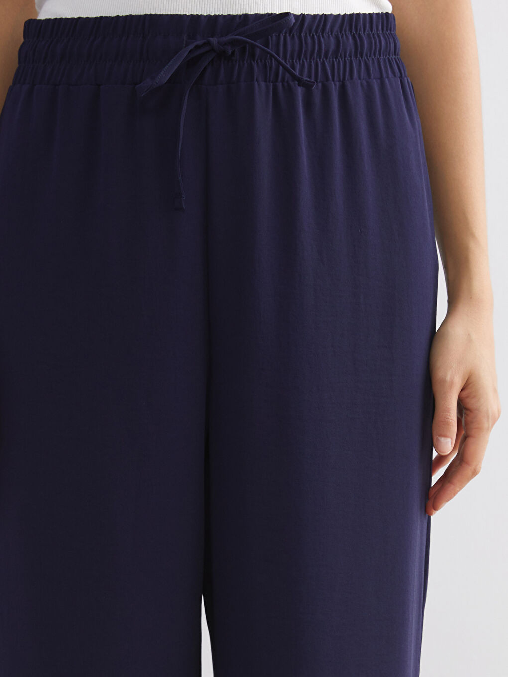 Elastic Waist Wide Leg Women's Trousers-2