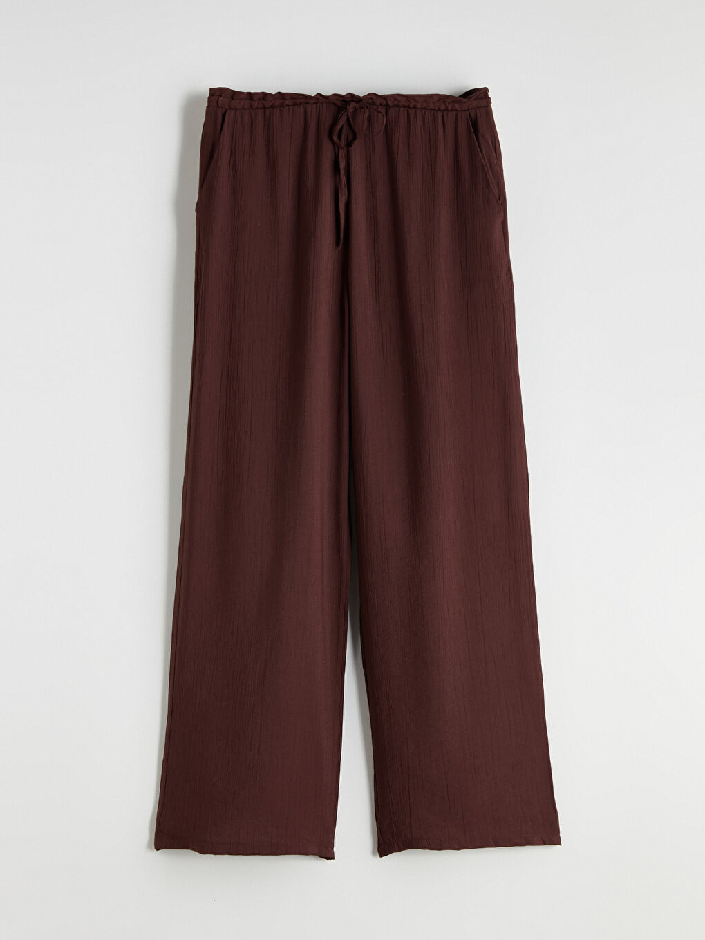 Elastic Waist Wide Leg Women's Trousers-6