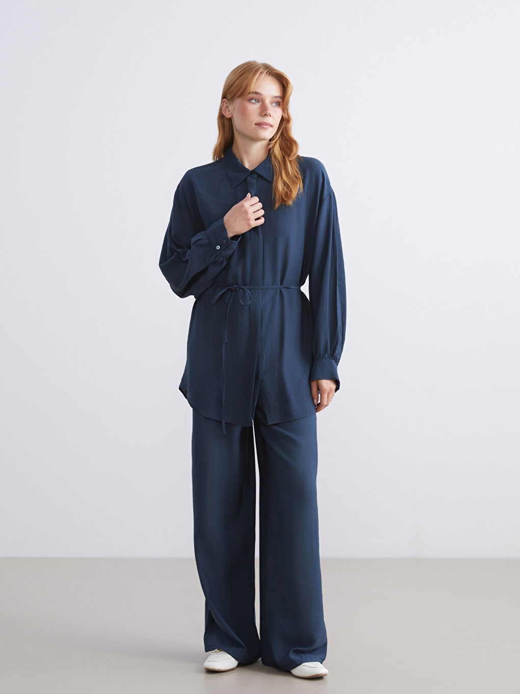 Elastic Waist Wide Leg Women's Trousers