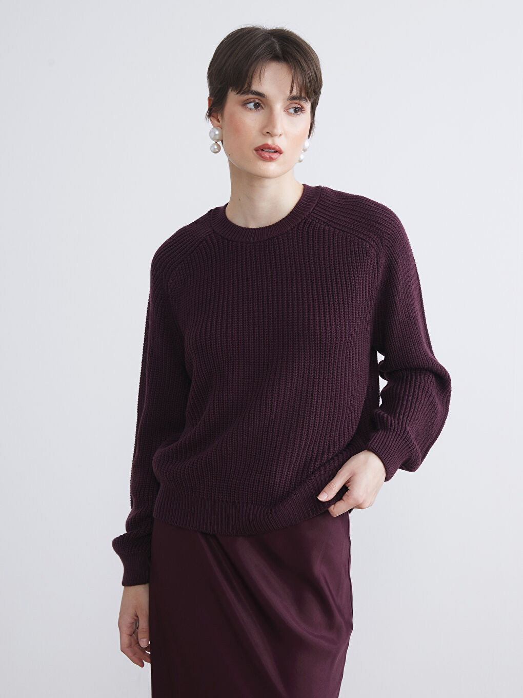 Crew Neck Women's Knitwear Sweater