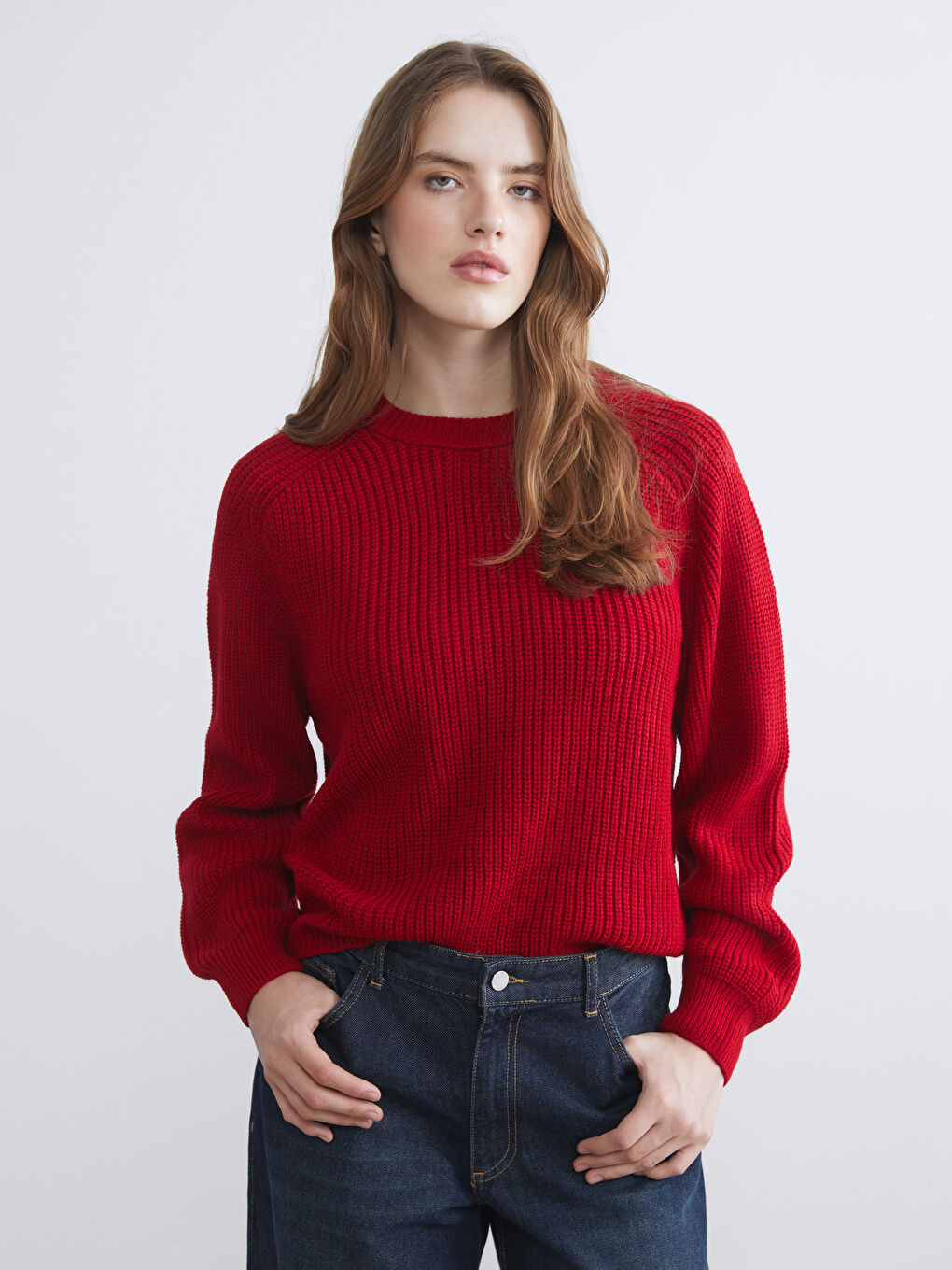Crew Neck Women's Knitwear Sweater