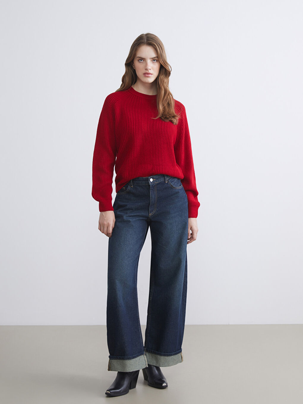 Crew Neck Women's Knitwear Sweater-1