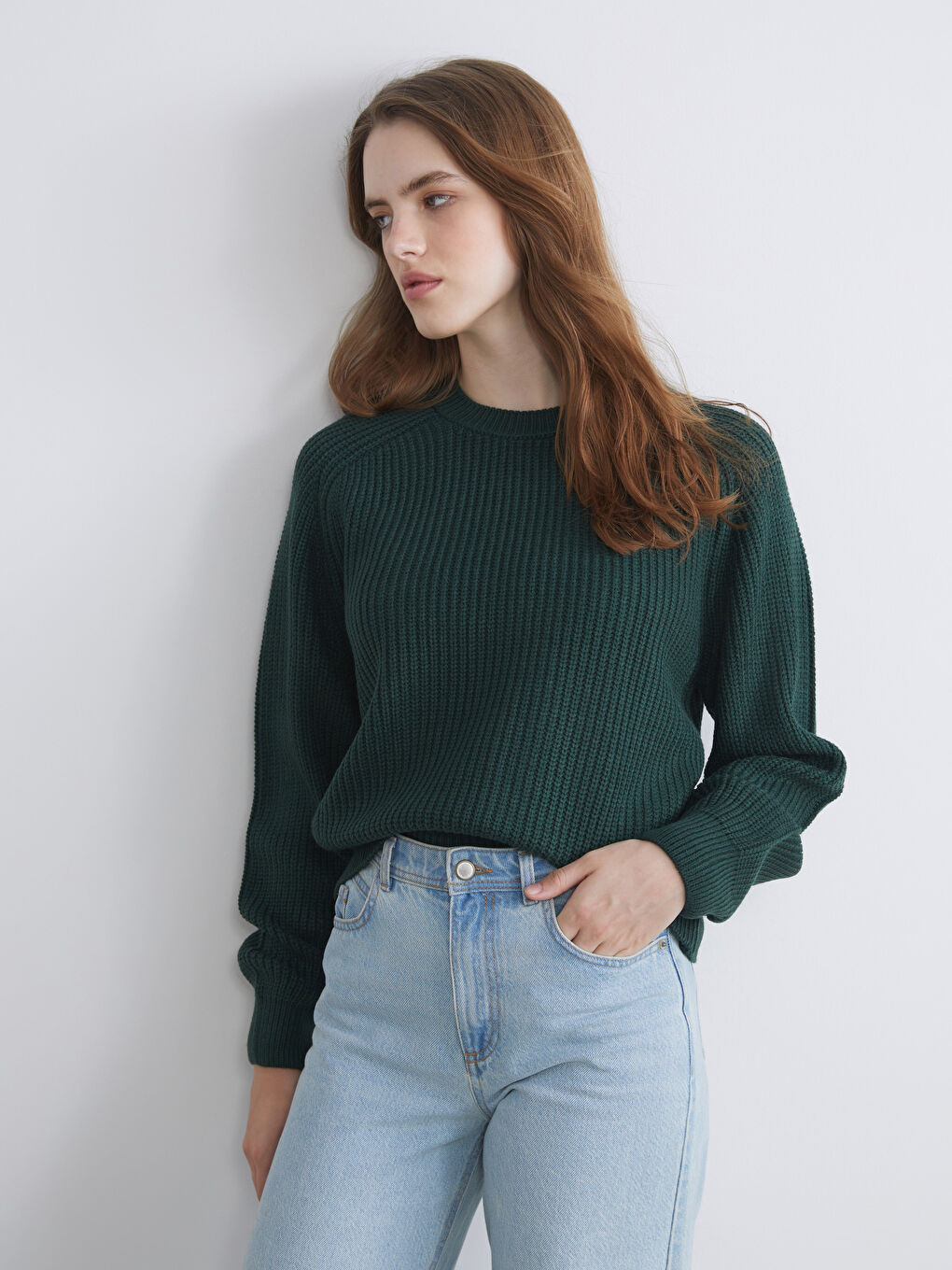 Crew Neck Women's Knitwear Sweater