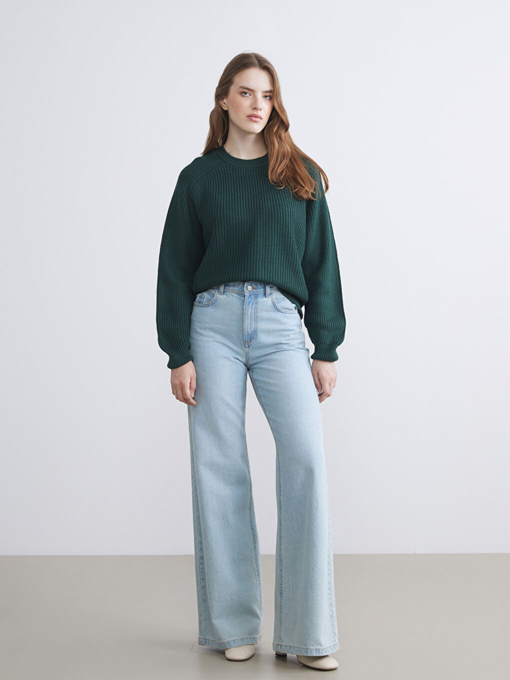 Crew Neck Women's Knitwear Sweater-1
