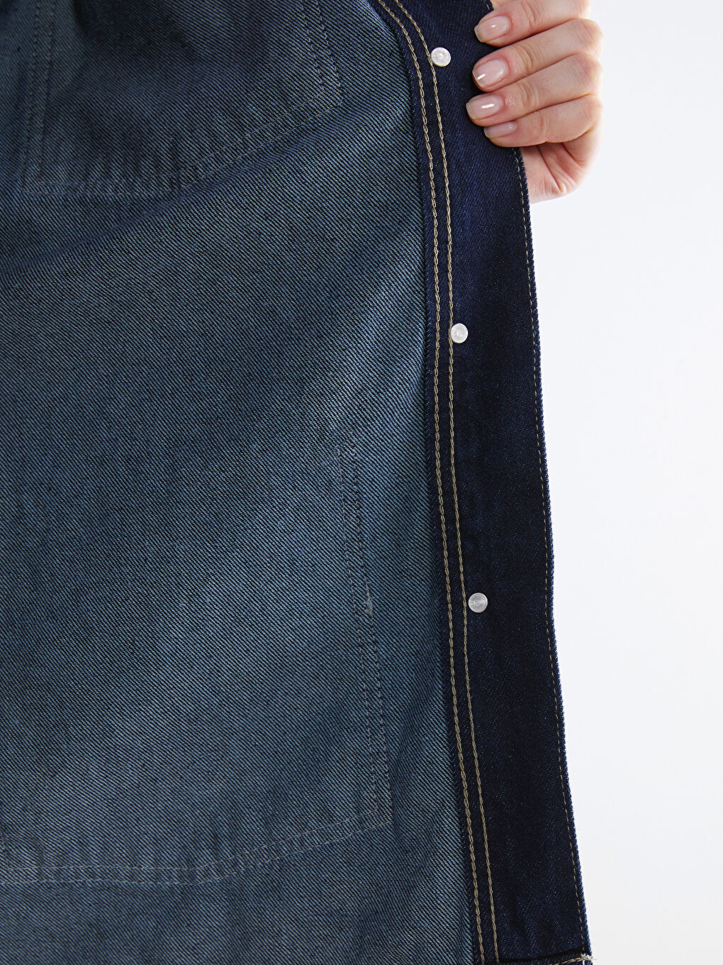 Collared Neck Women's Denim Jacket-5