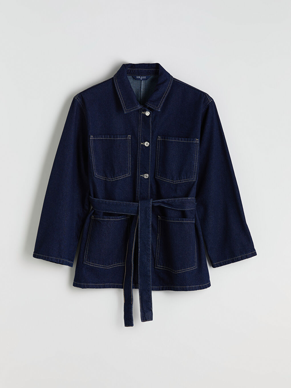 Collared Neck Women's Denim Jacket-7