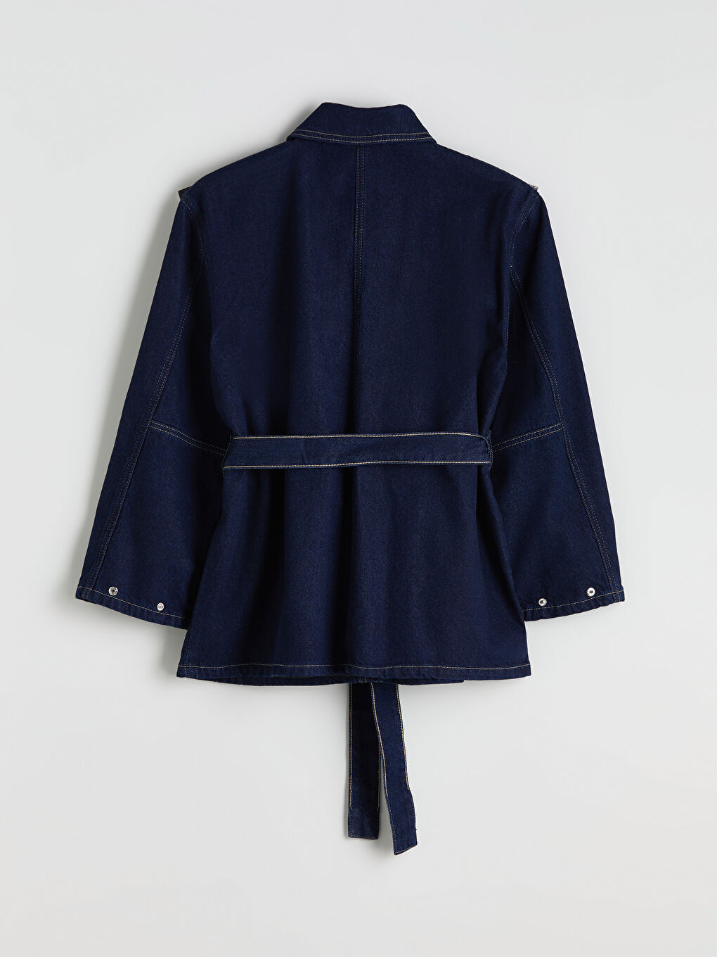 Collared Neck Women's Denim Jacket-8