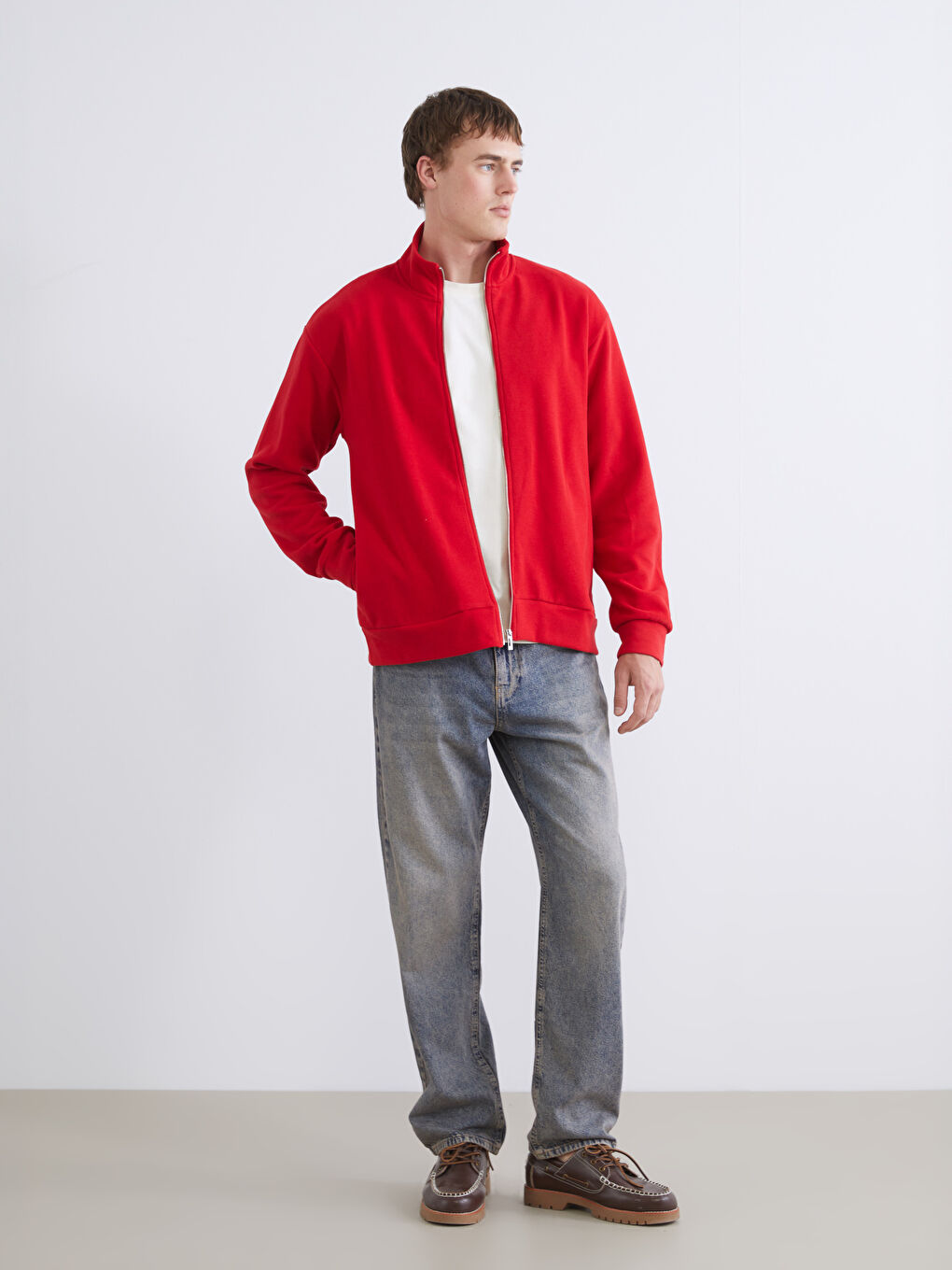 Man RED Zip-Up Sweatshirt-1