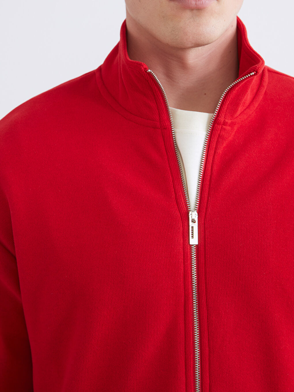 Man RED Zip-Up Sweatshirt-2