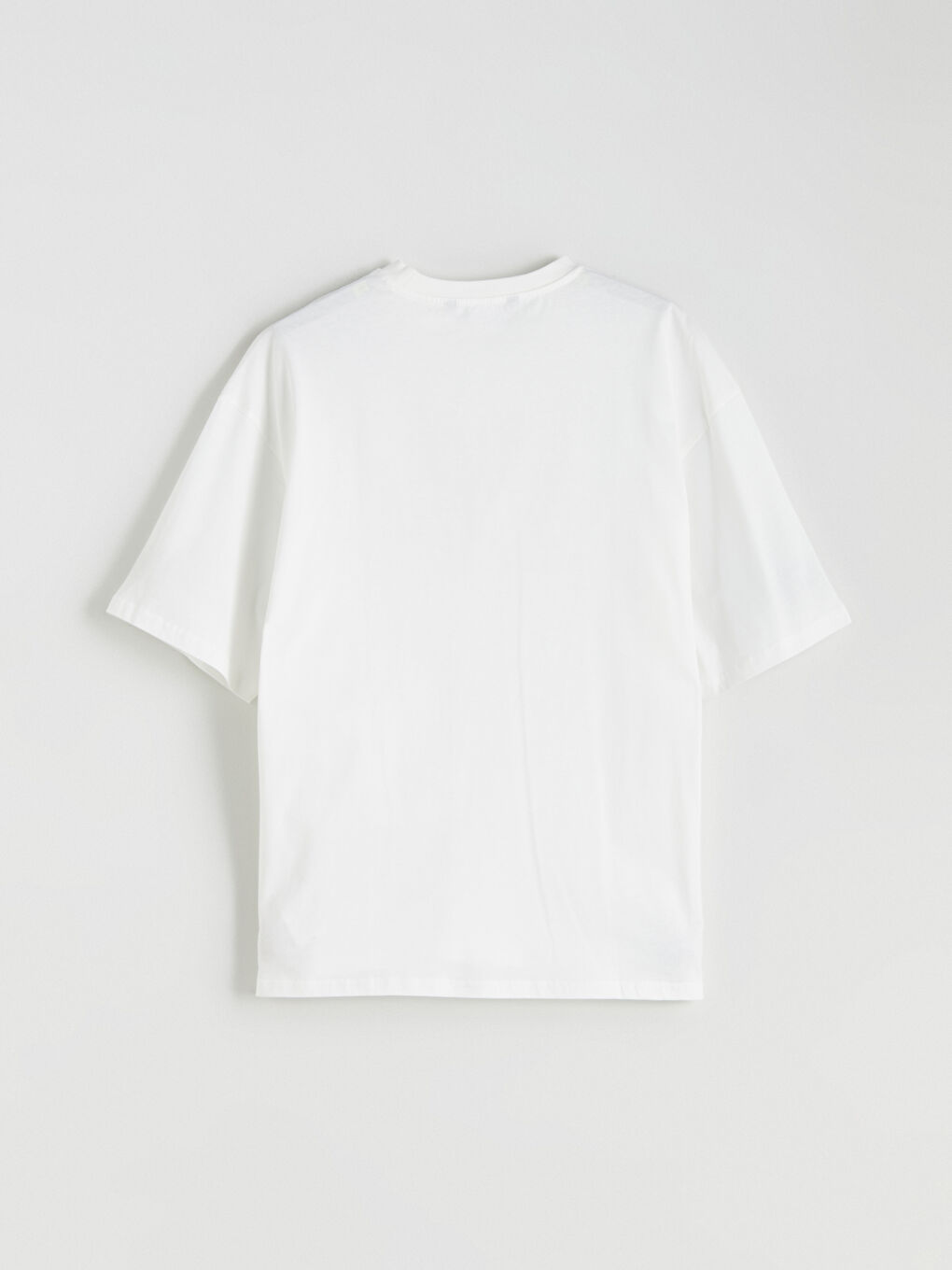 Ekru Bisiklet Yaka Baskılı Penye Erkek Tişört-5