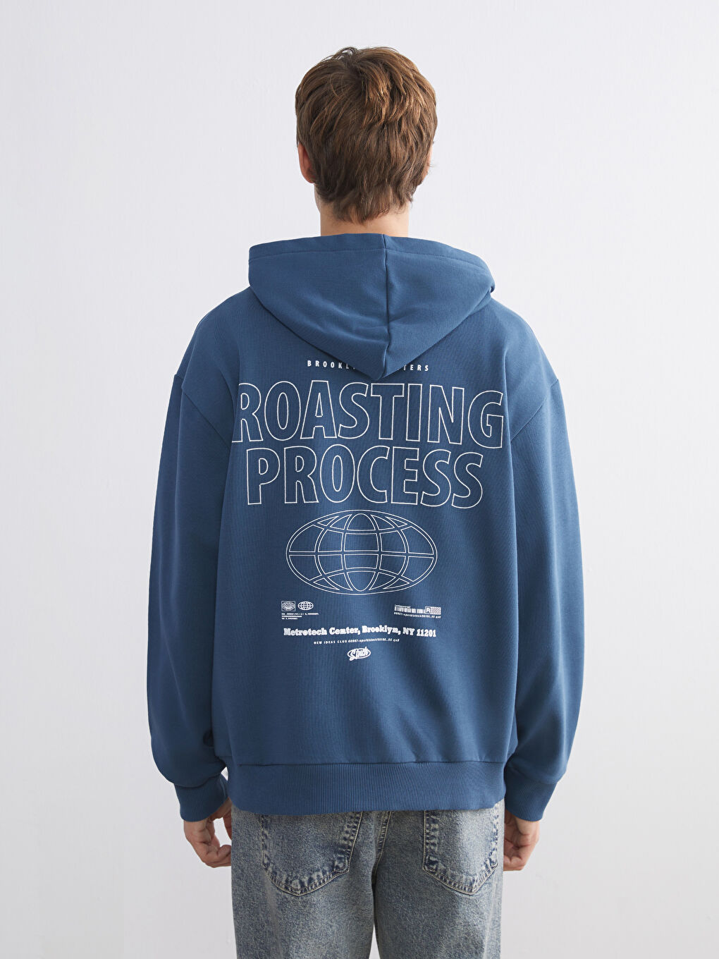 هودي مطبوع كم طويل للرجال-3