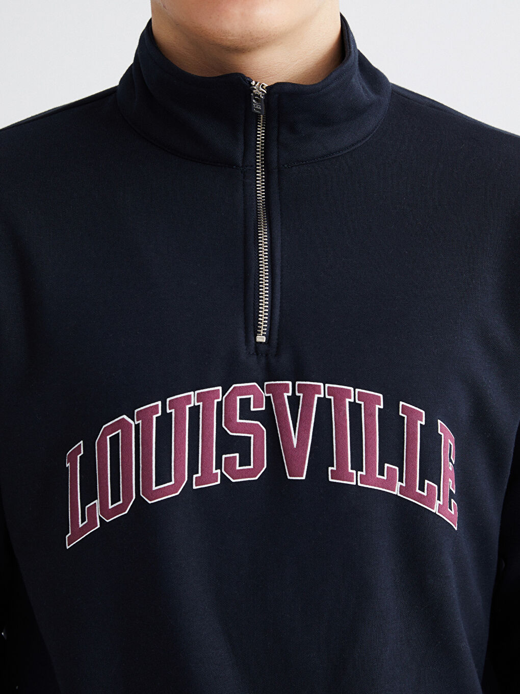 Funnel Neck Printed Men's Sweatshirt-2