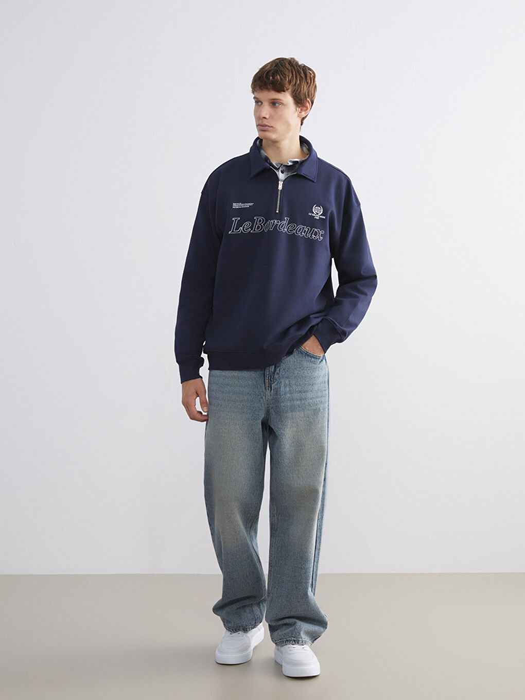 كنزة رياضية مطبوعة بياقة بولو للرجال-3