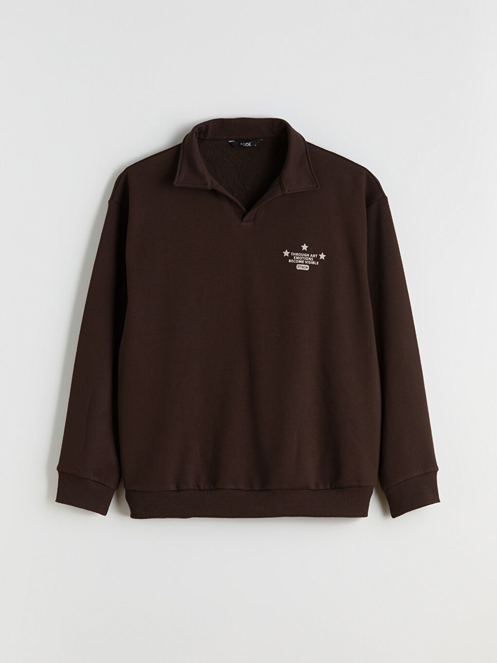 Polo Neck Printed Men's Sweatshirt-4