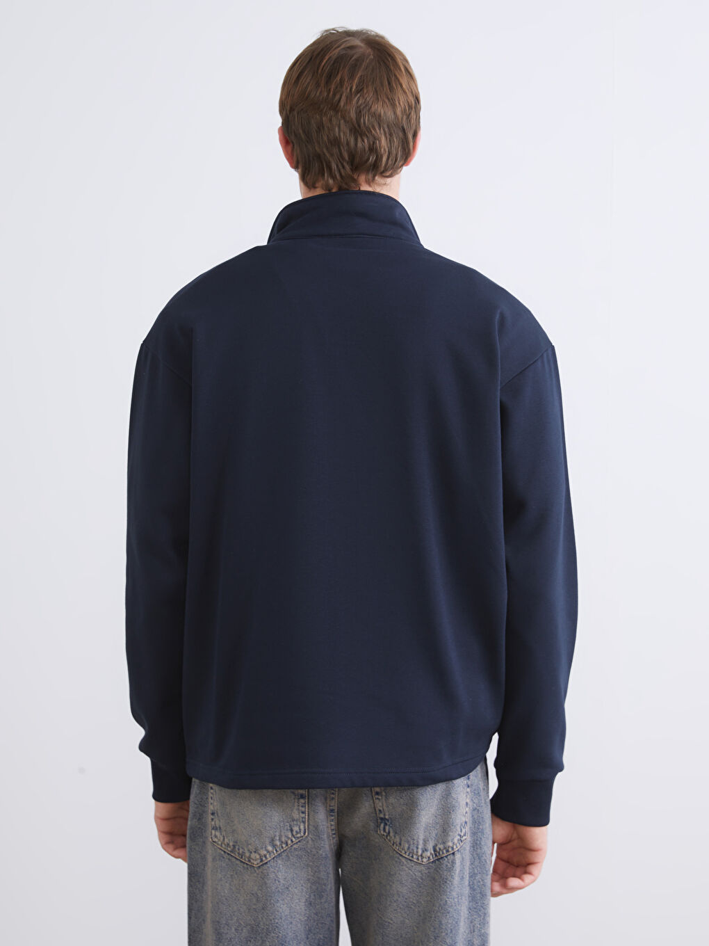 Funnel Neck Printed Men's Sweatshirt-3