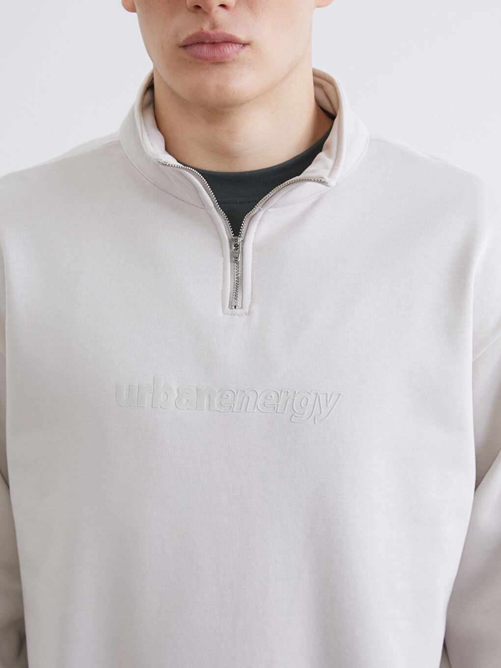 Funnel Neck Printed Men's Thick Sweatshirt-2