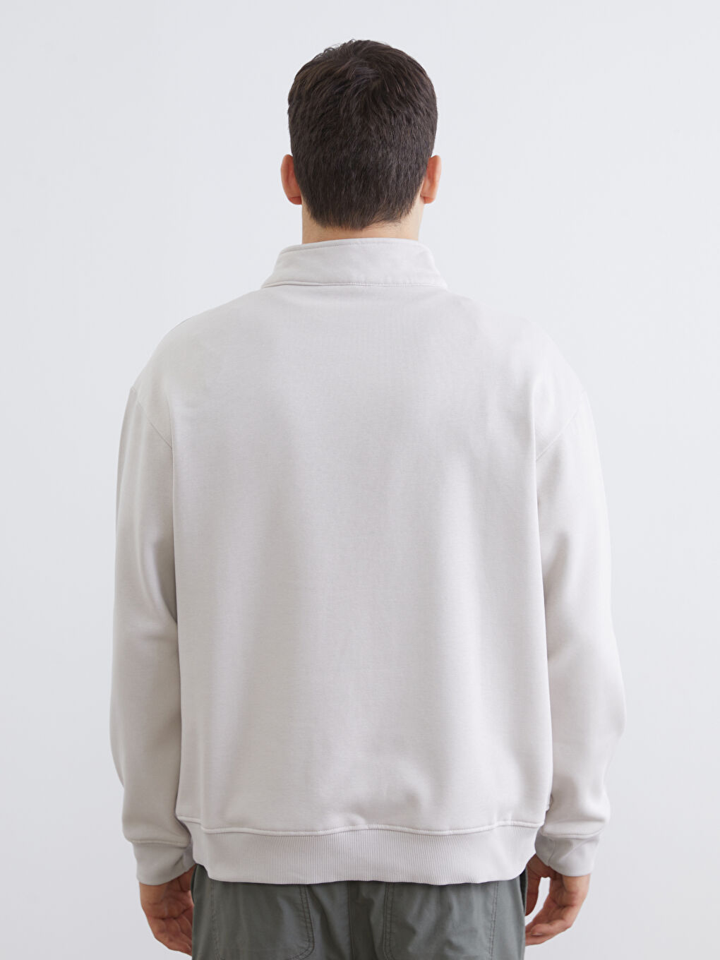 Funnel Neck Printed Men's Thick Sweatshirt-3