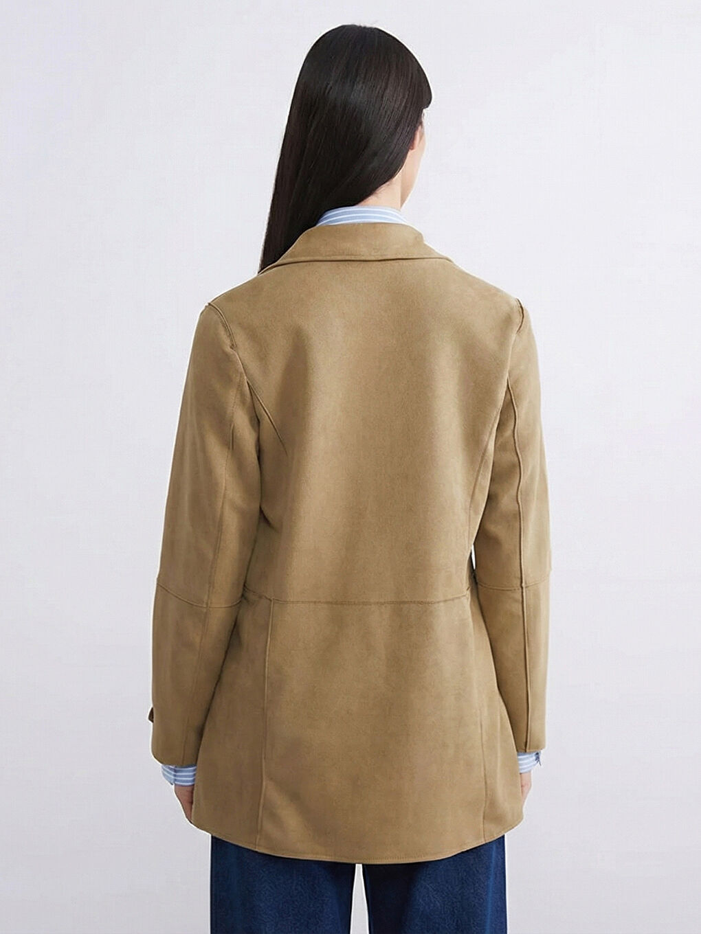 Haki Kadın Süet Blazer Ceket-2