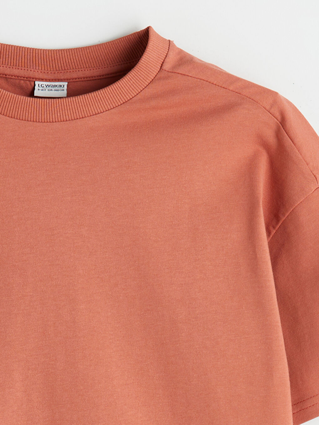 Kahverengi Bisiklet Yaka Basic Erkek Çocuk Tişört-1