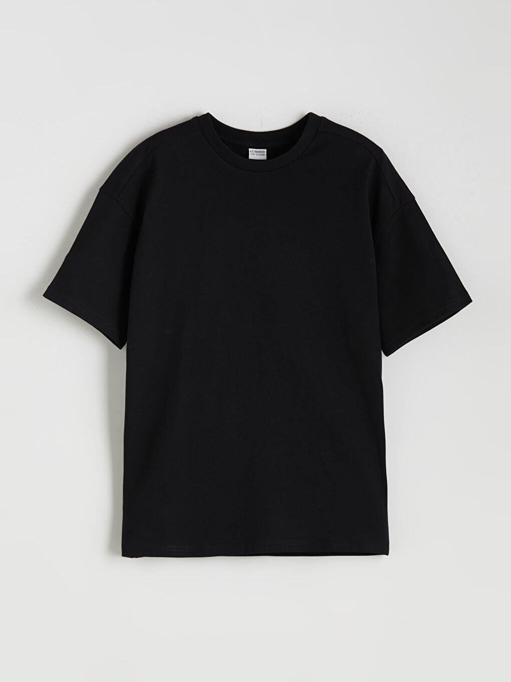 Siyah Bisiklet Yaka Basic Erkek Çocuk Tişört