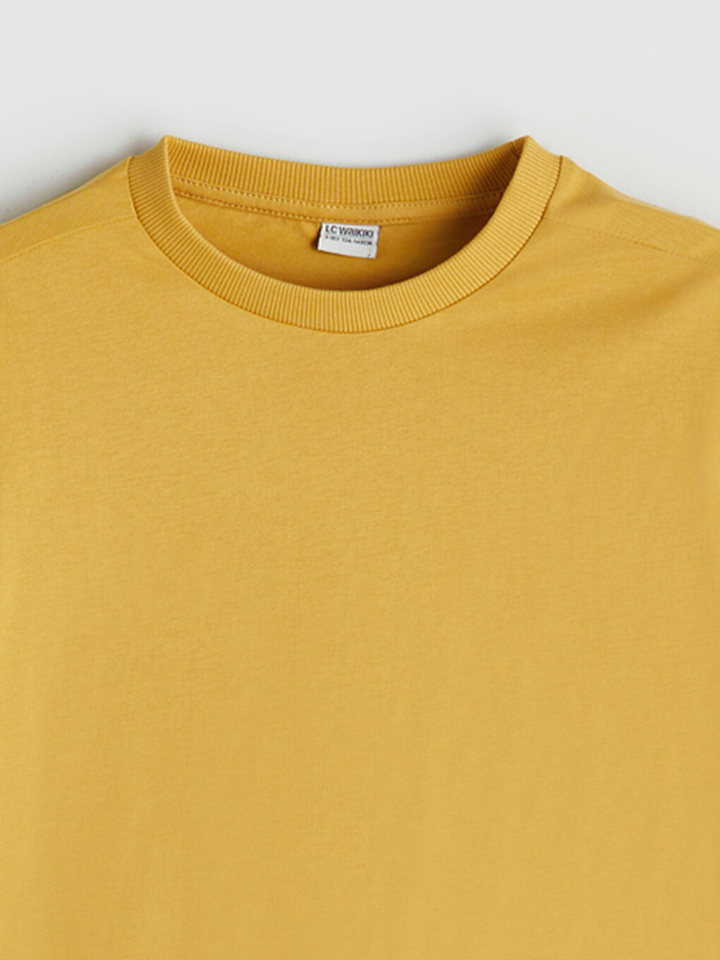 Sarı Bisiklet Yaka Basic Erkek Çocuk Tişört-1