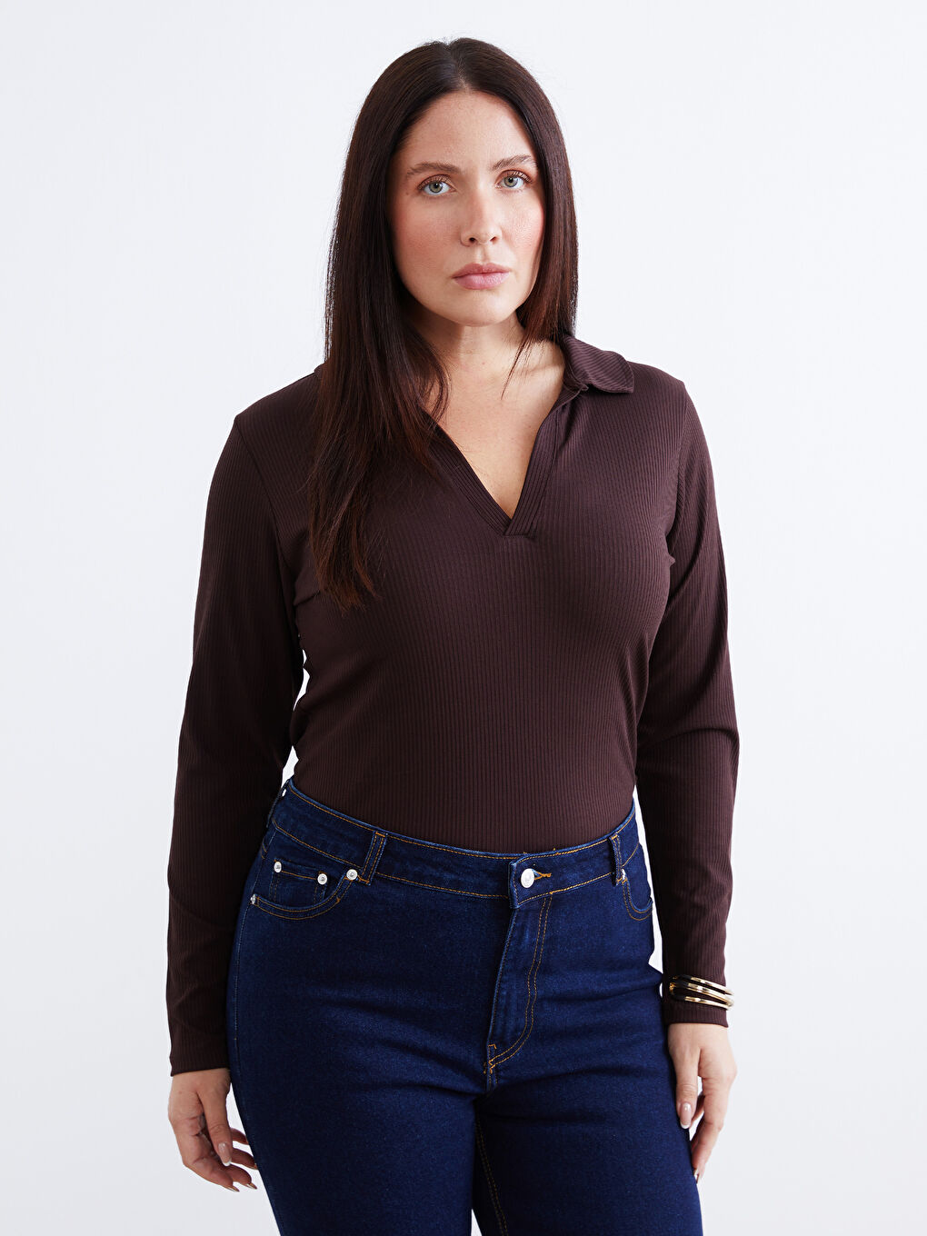 Polo Neck Women's T-Shirt-1