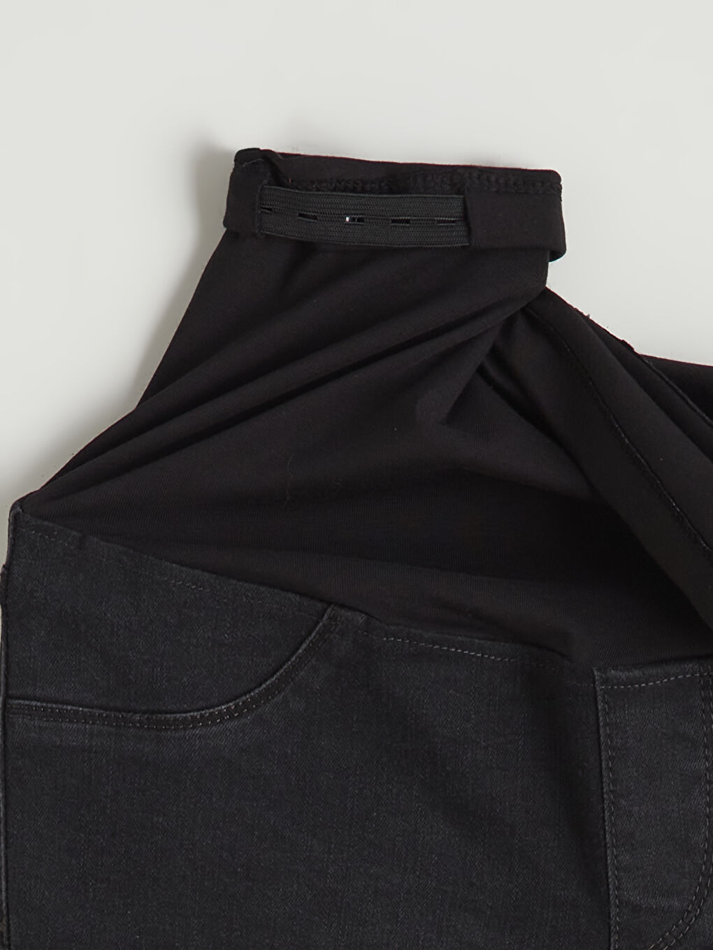 Siyah Karın Panelli Slim Mom Kadın Jean Pantolon-2