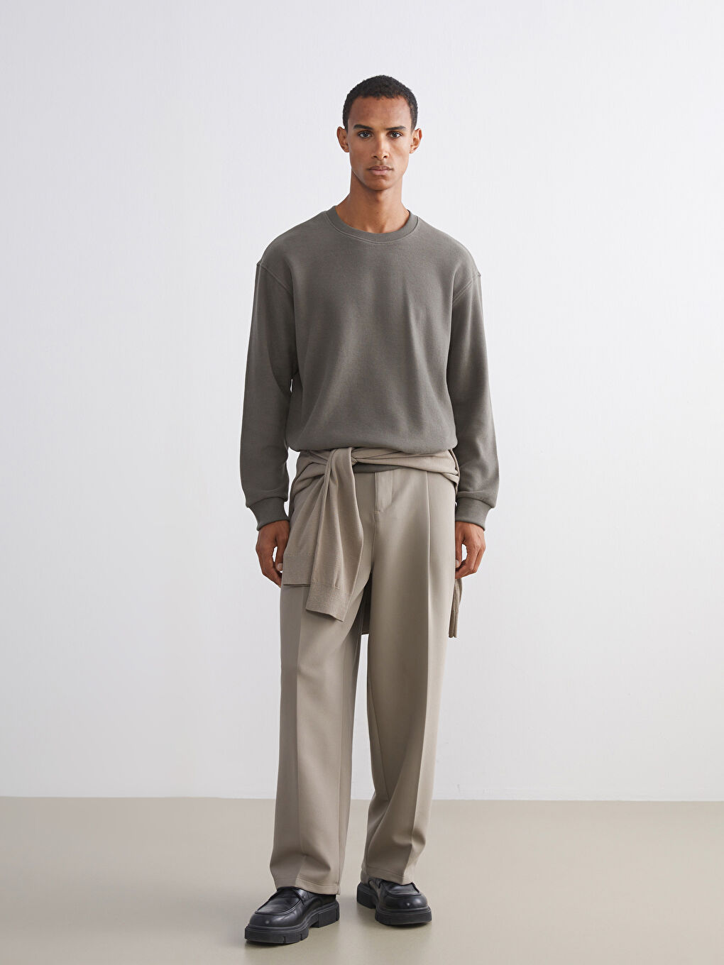 Bej Rahat Kalıp Erkek Pantolon-1