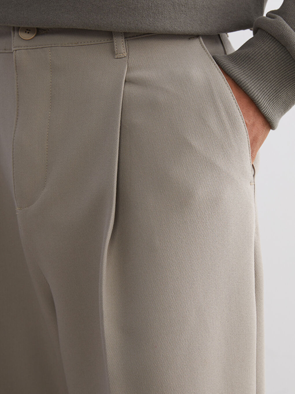 Bej Rahat Kalıp Erkek Pantolon-3