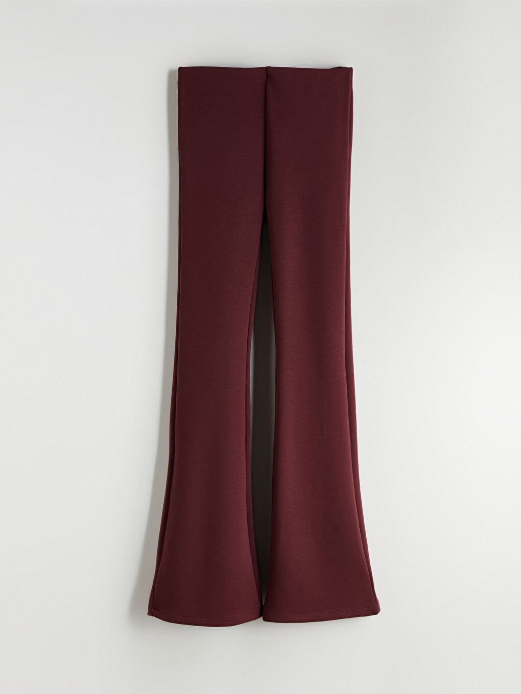 Bordo Beli Lastikli Kadın Tayt Pantolon-4