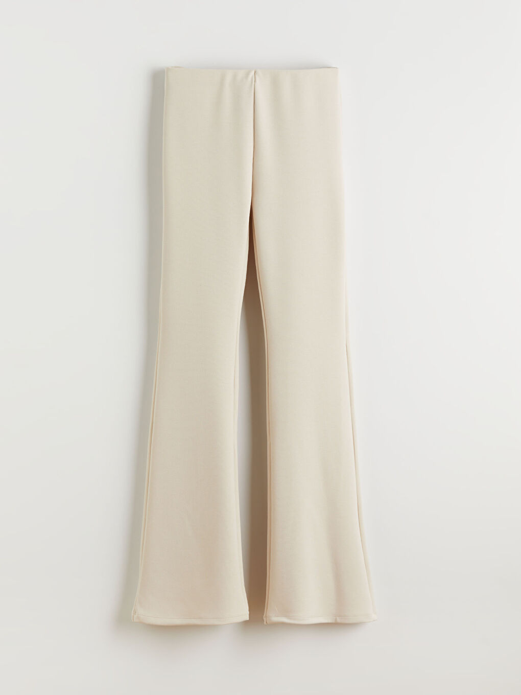 Bej Beli Lastikli Kadın Tayt Pantolon-4