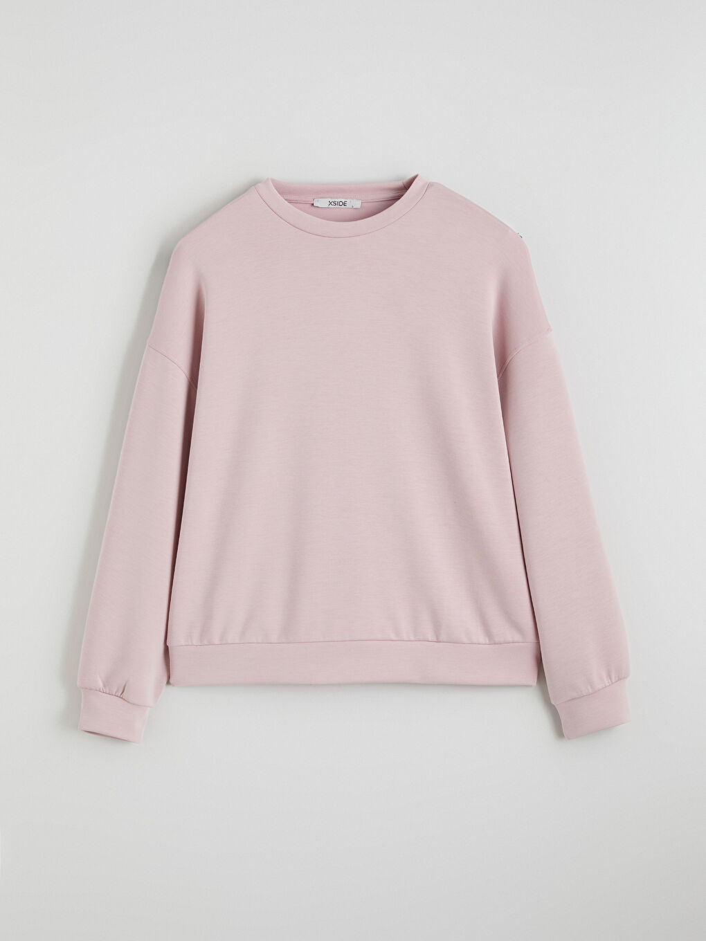 Pembe Bisiklet Yaka Oversize Kadın Sweatshirt-4