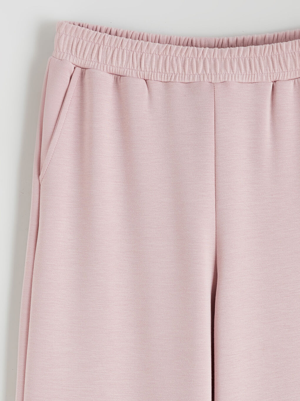 Pembe Beli Lastikli Geniş Paça Kadın Eşofman Altı-5