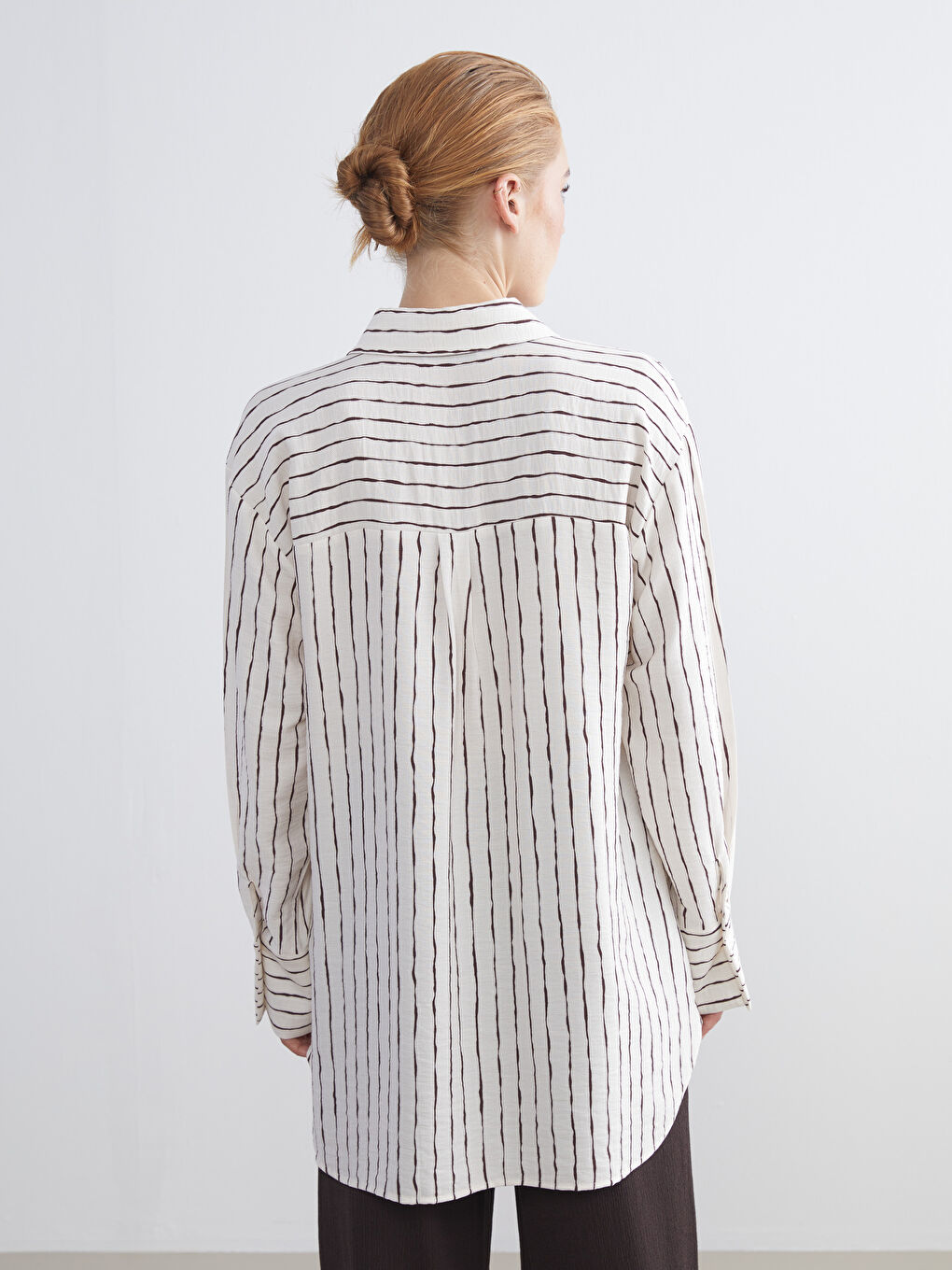 LCW Modest Striped Women's Shirt Tunic -W5I257Z8-LEW