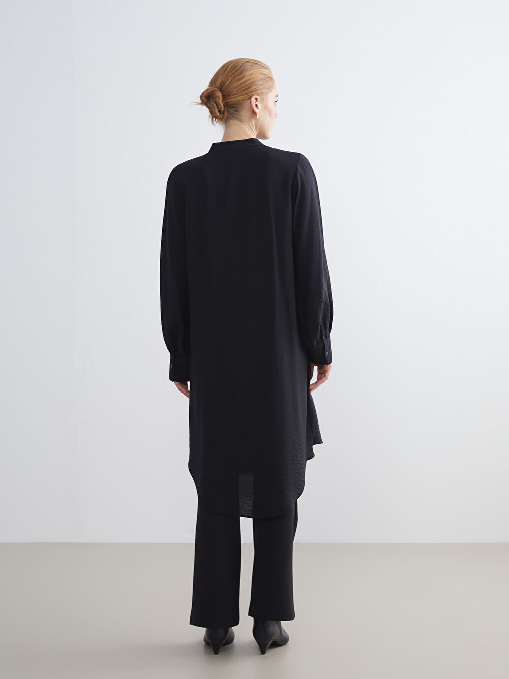 LCW Modest Риза-туника с яка тип дядо за жени -W5I272Z8-RQL