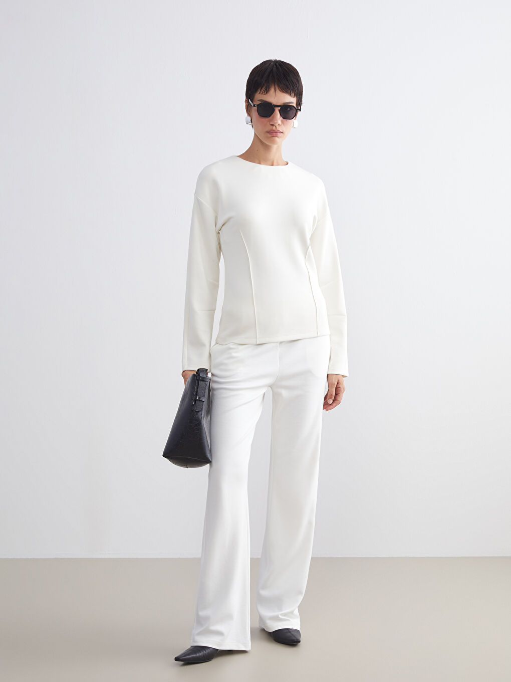 Crew Neck Modal Blend Blouse-1