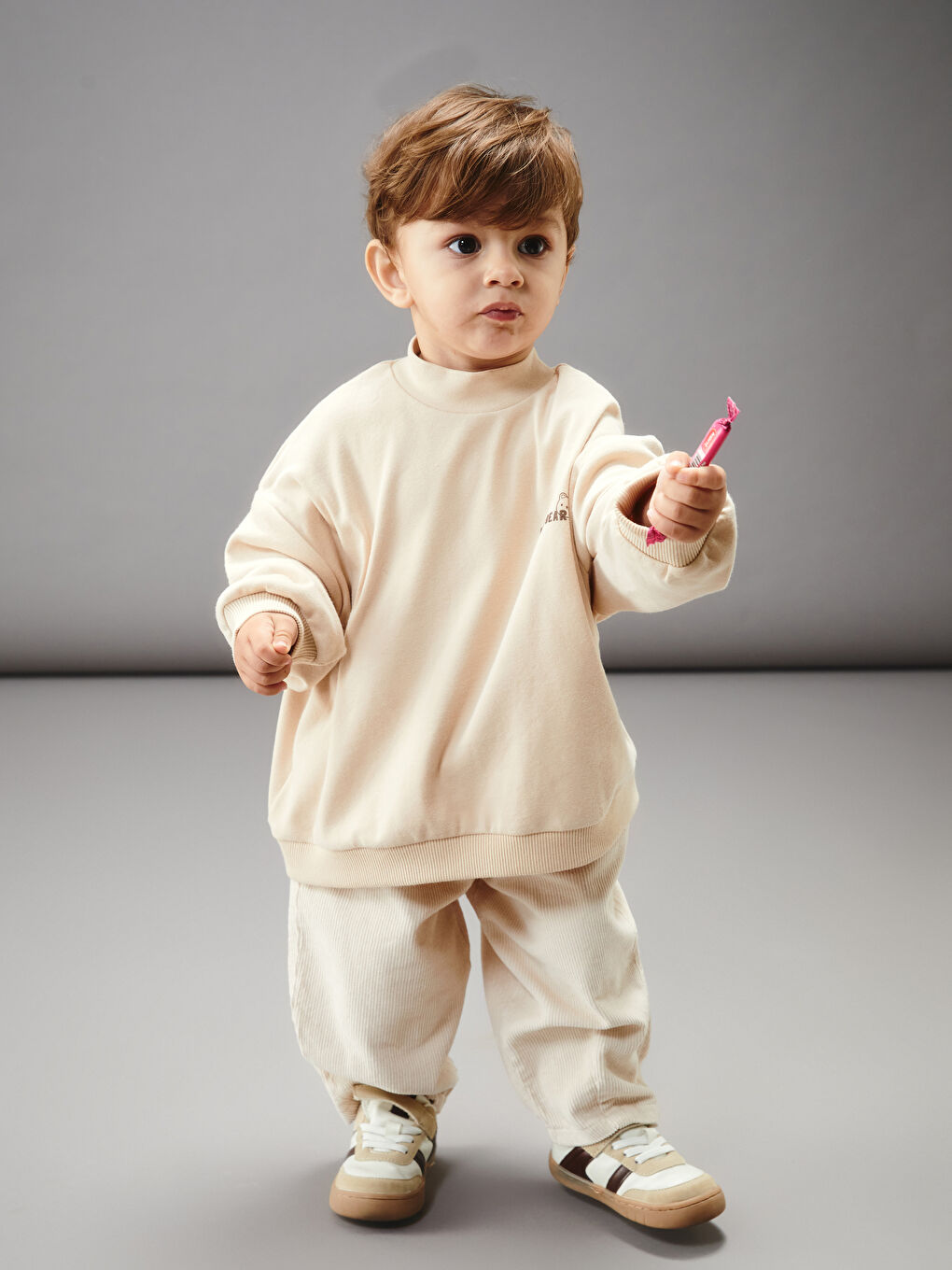 Funnel Neck Baby Boys' Sweatshirt and Trousers-2