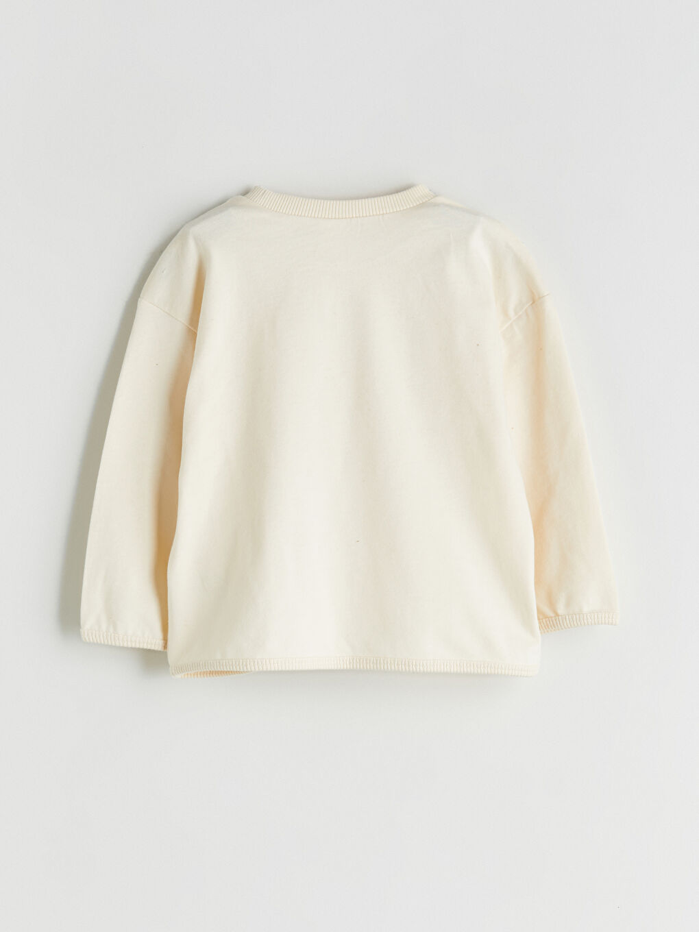 Bej Bisiklet Yaka Erkek Bebek Sweatshirt ve Pantolon 2'li-4