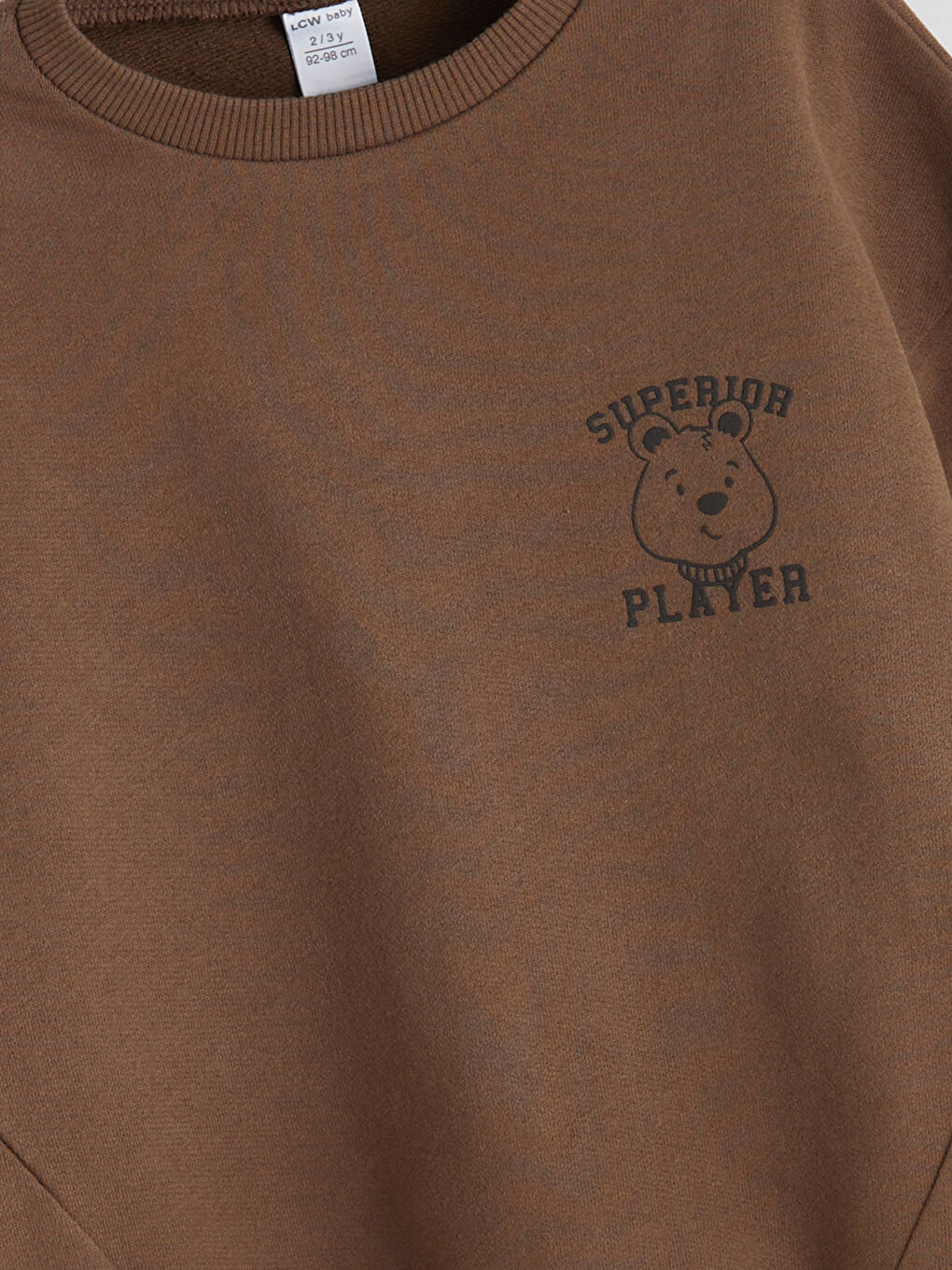 Kahverengi Baskılı Erkek Bebek Sweatshirt ve Pantolon 2'li-4