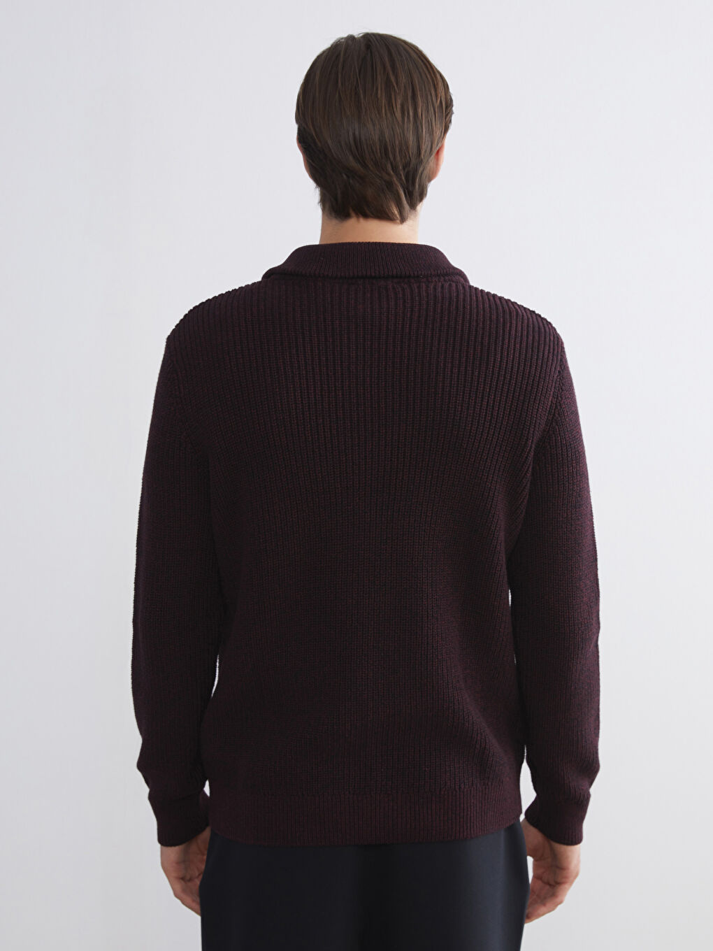 Ерлерге арналған трикотаж жемпір биік жағалы сыдырмалы-3