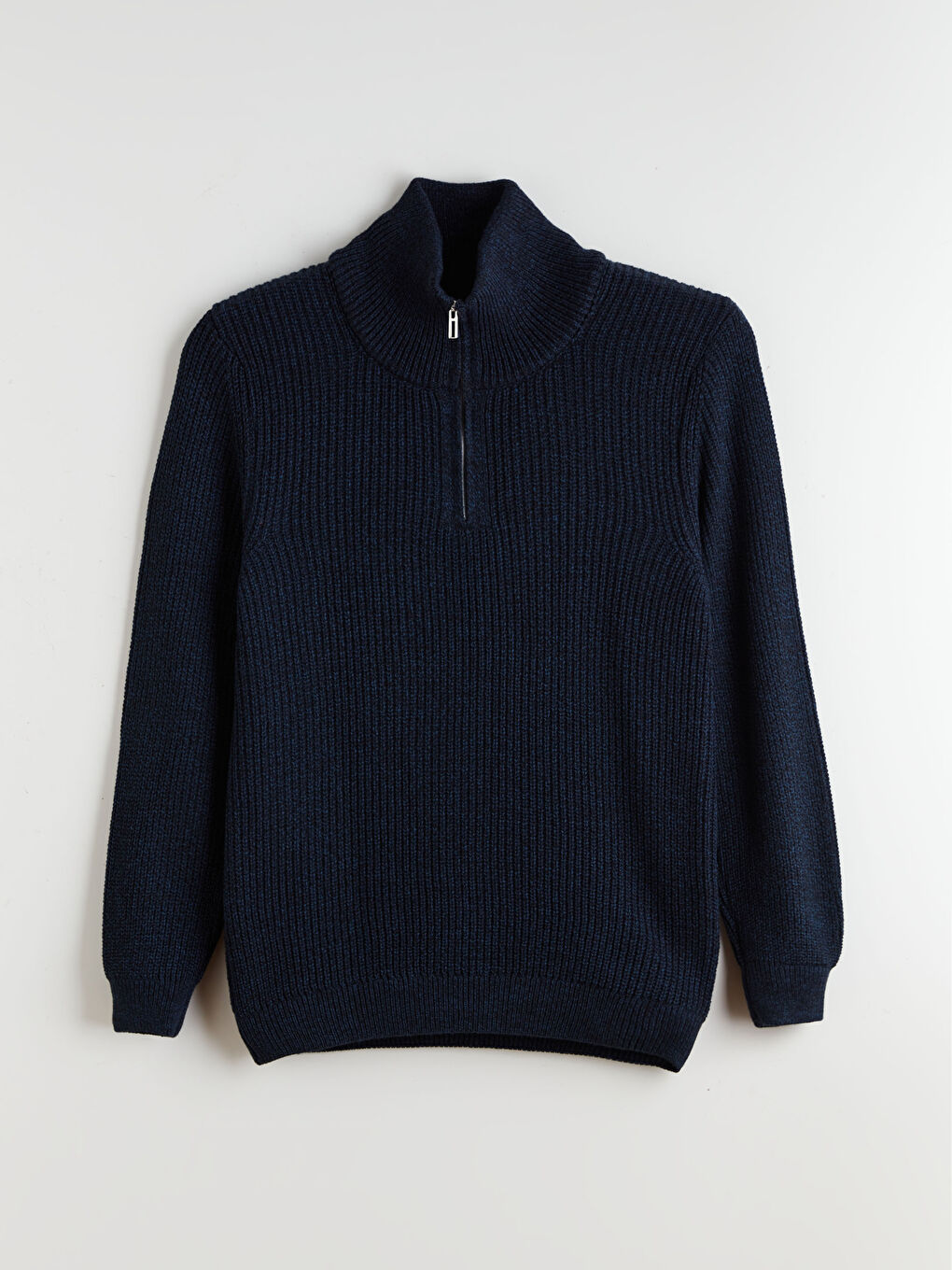 Lacivert Dik Yaka Erkek Triko Kazak-4