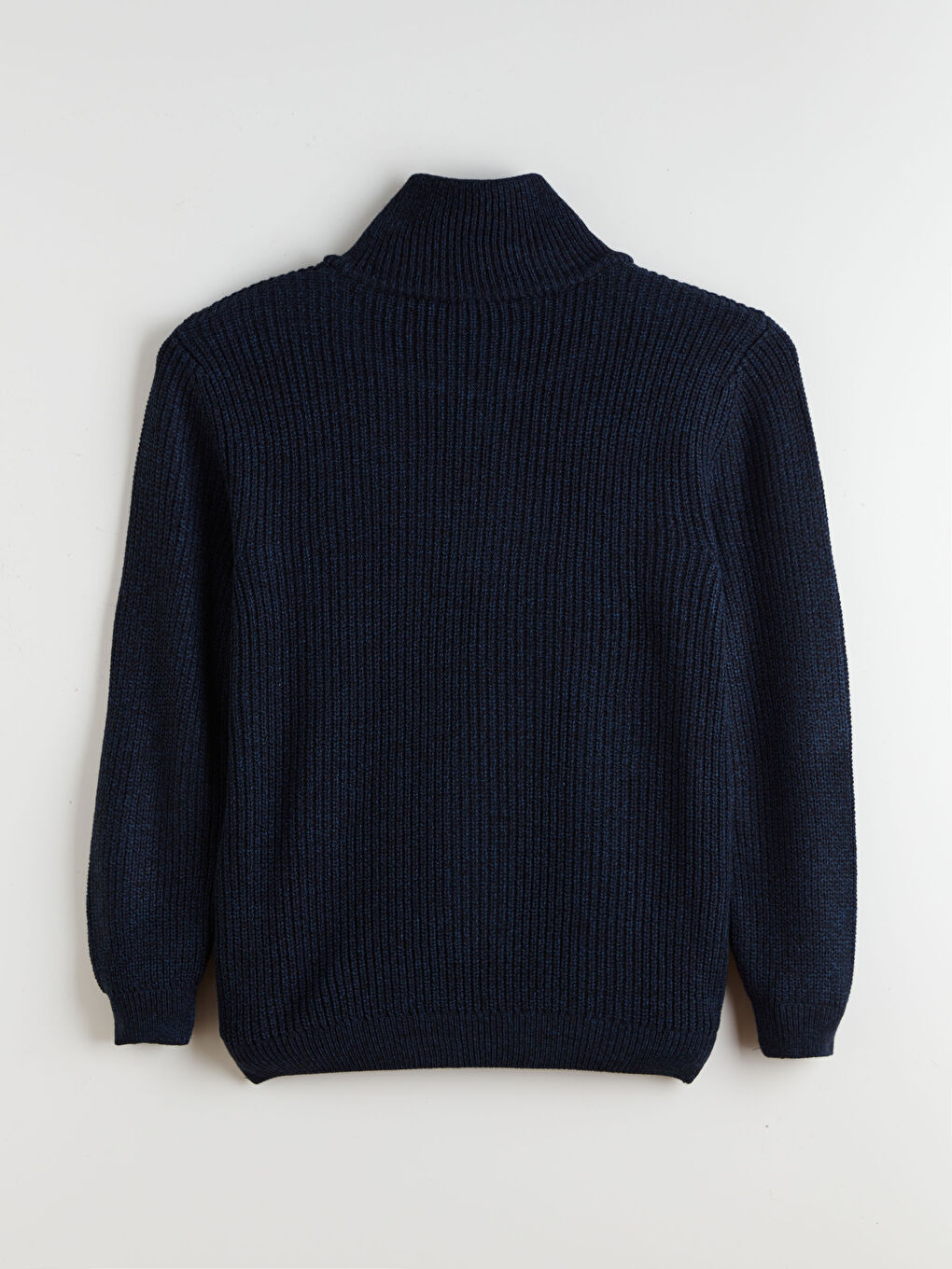 Lacivert Dik Yaka Erkek Triko Kazak-5