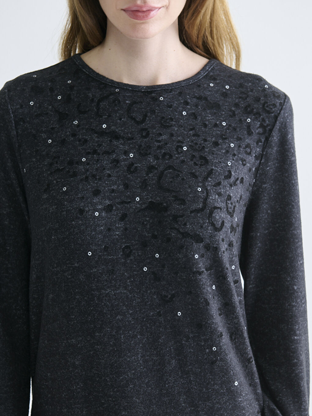 Crew Neck Embellished Women's Knitwear Sweater-2