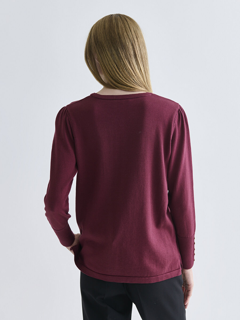 V Neck Women's Knitwear Sweater-3