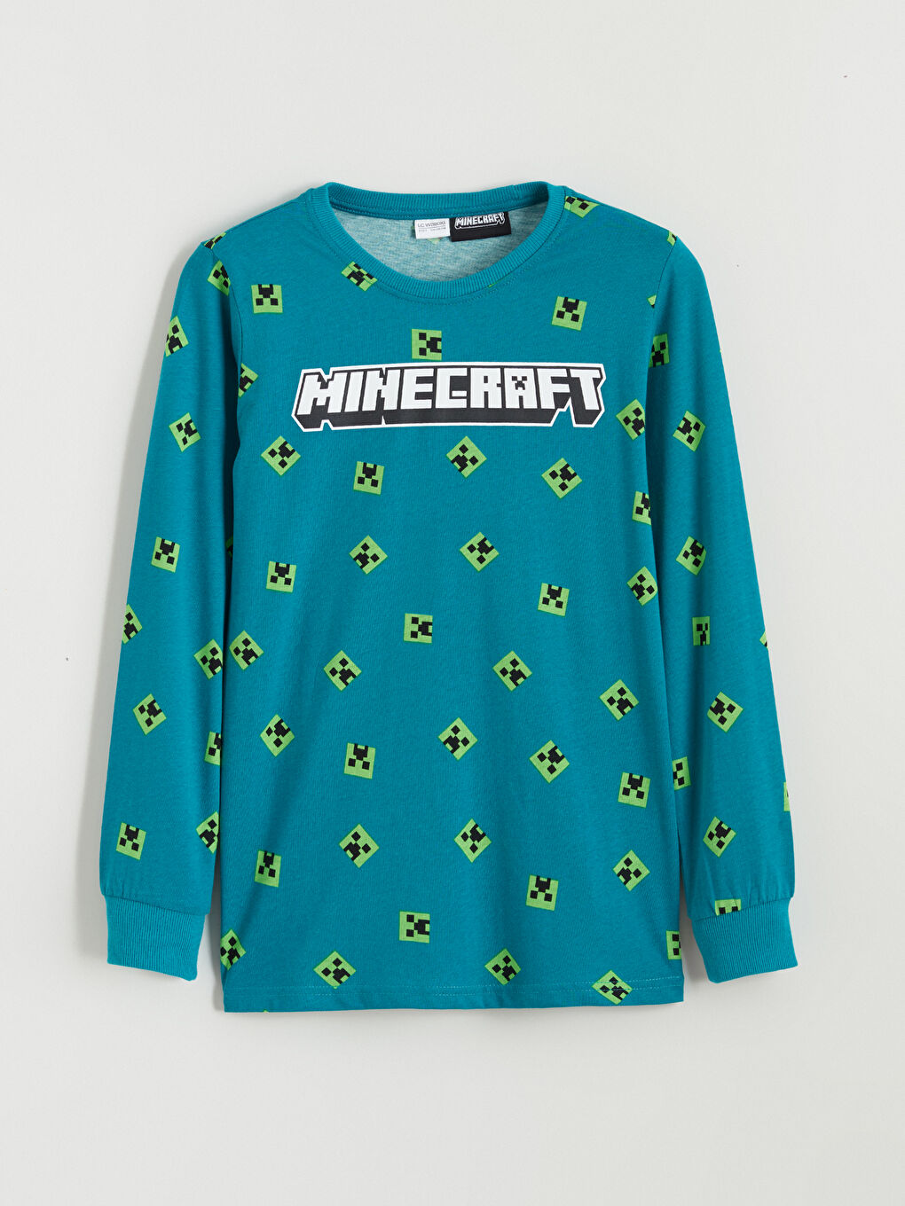 Yeşil Minecraft Baskılı Erkek Çocuk Pijama Takımı-1