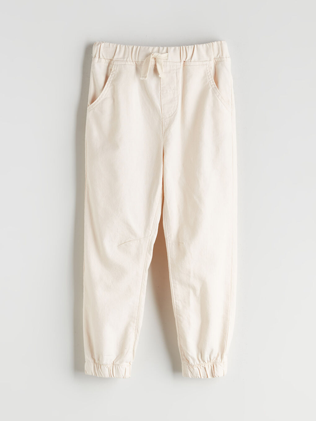 Ekru Keten Karışımlı Erkek Çocuk Jogger Pantolon