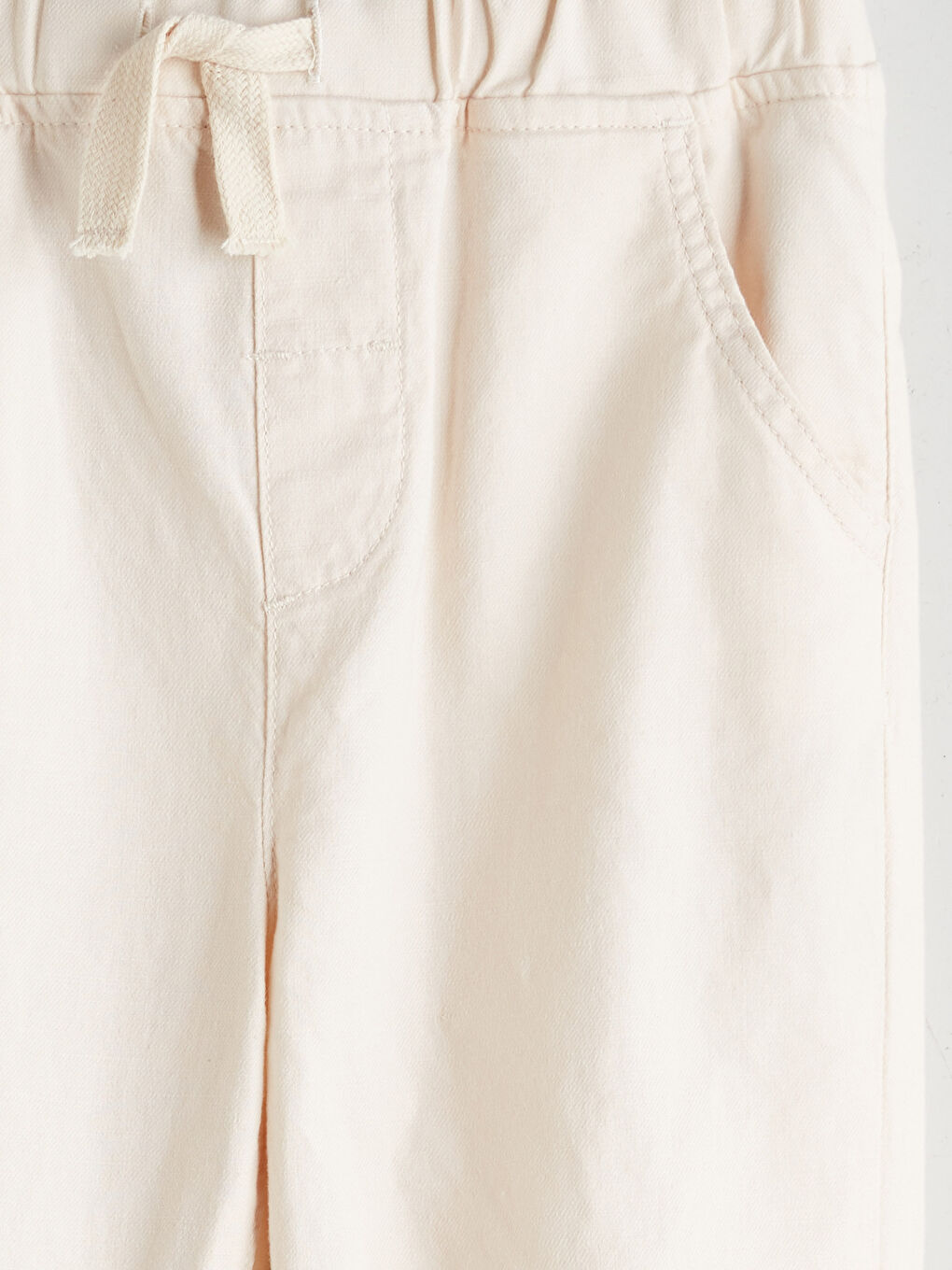 Ekru Keten Karışımlı Erkek Çocuk Jogger Pantolon-1