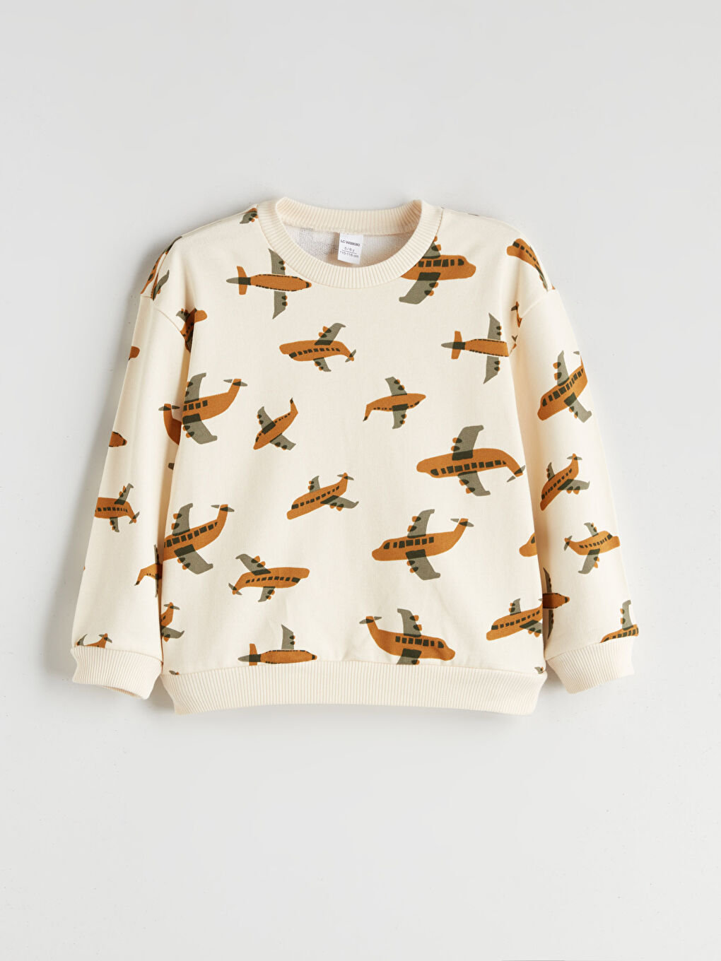 Ekru Baskılı Erkek Çocuk Sweatshirt ve Pantolon 2'li-1