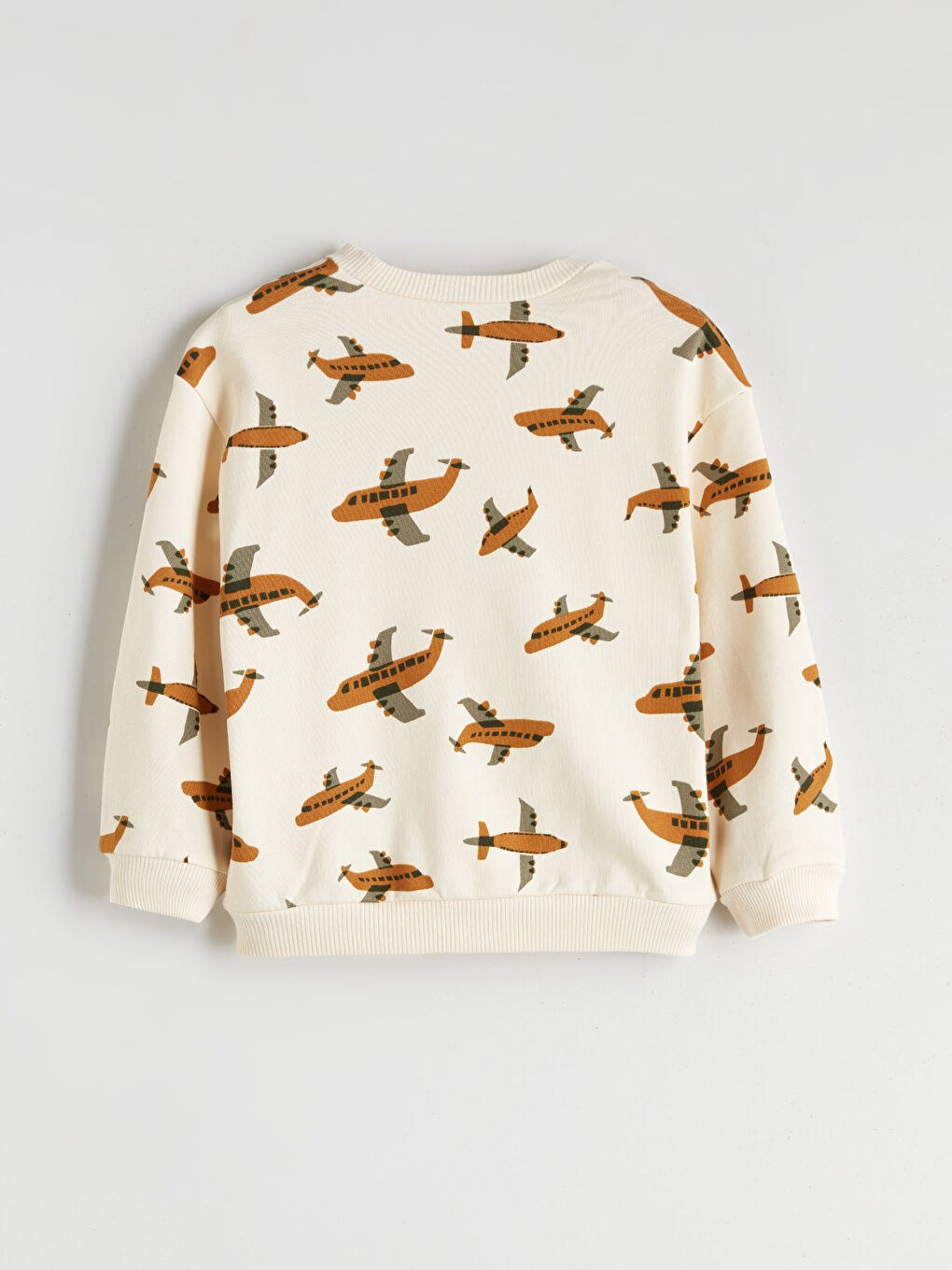 Ekru Baskılı Erkek Çocuk Sweatshirt ve Pantolon 2'li-2