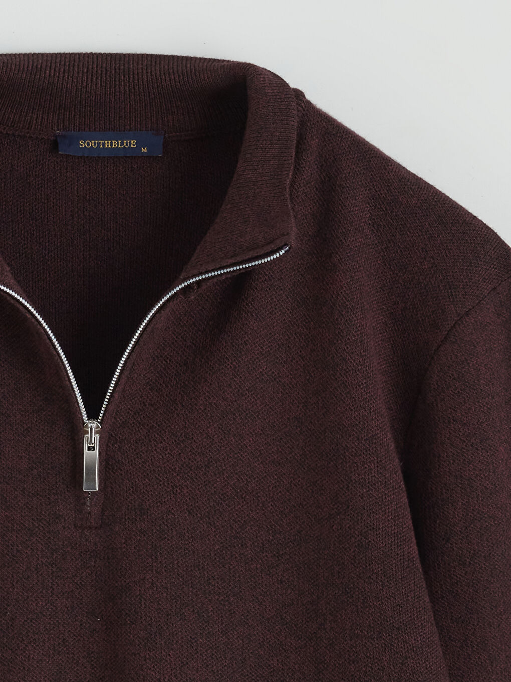 Bordo Dik Yaka Erkek Triko Kazak-5